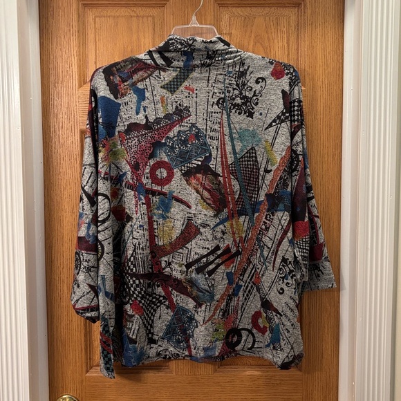 Ali Miles - Abstract Print Cowl Neck Top - Picture 2 of 8
